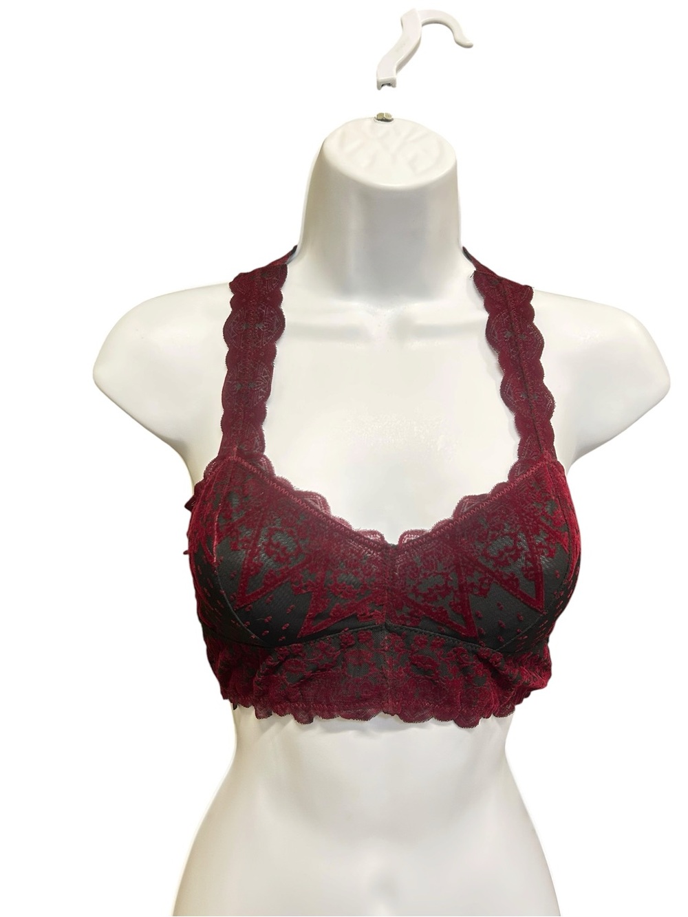 Free People Intimately Lace Bralette Burgundy Black Size XS